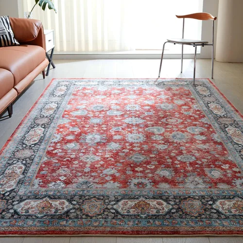 Vista 199 de Rugcomf Alfombra de Entrada de 2'x3' - Patrón Paisley, Tapete para Puerta de Entrada Interior, Floral Vintage, Lavable a Máquina, Alfombra