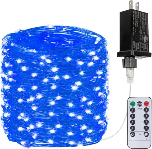 Vista 18 de Guirnalda de luces LED enchufables de 33 pies, impermeable, para exteriores e interiores, 8 modos con temporizador, luz de Navidad, decoración