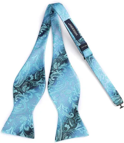 Vista 60 de HISDERN Pajaritas para hombre, corbatín de cachemira para hombre, corbata de lazo y bolsillo cuadrado, juego formal de esmoquin para boda