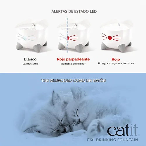 Vista 5 de Catit PIXI Cat Drinking Fountain, Running Water Fountain, Pink Rosa
