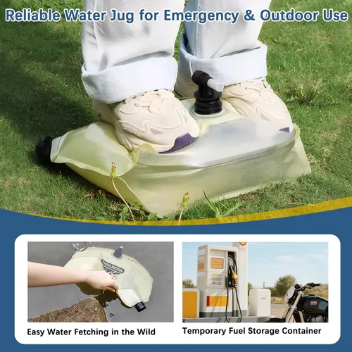 Vista 6 de Jarra de agua plegable de 2.1 galones con espita, bolsa de agua portátil sin BPA, bolsas de agua plegables para senderismo al aire libre, viajes