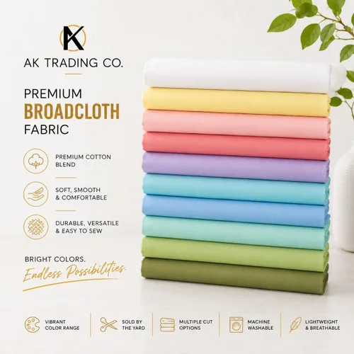 Vista 3 de AK Trading CO. Tela de mezcla de algodón premium tipo broadcloth de 60 pulgadas de ancho por yarda - Coppen