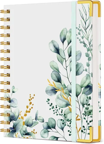 Vista 17 de Cuaderno estético en espiral para mujer, 200 páginas, cuadernos rayados de 8.5 x 11 pulgadas, diarios en espiral grandes de tapa dura A4 con papel
