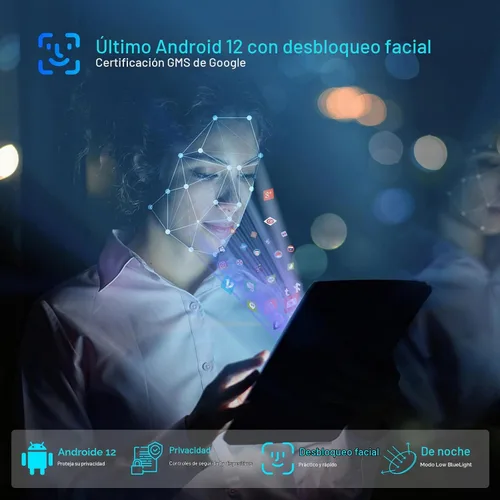 Vista 5 de C idea Tablet de 10 pulgadas, Android 12 tabletas PC con Play Store, 64 GB ROM 3 GB RAM/512 GB expandir, pantalla HD IPS procesador octa-core