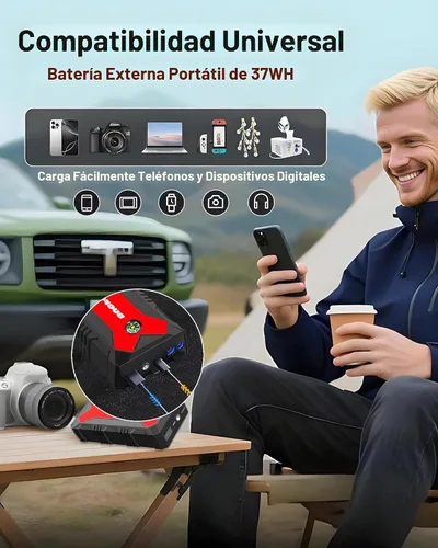 Vista 4 de Arrancador de Batería de Coche, Arrancador de Batería Portátil de 4000A (para Motor de Gasolina de 9.0L o Diésel de 7.0L), Caja de Arranque, Paquete
