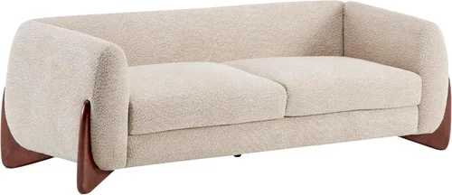 Vista 4 de Christopher Knight Home Almab - Sofá de 82 pulgadas, acogedor sofá tapizado Boucle de 3 plazas, sofá con marco de madera, cómodos sofás para sala