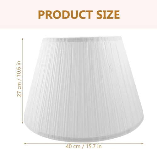 Vista 5 de PRETYZOOM Pantallas plisadas medianas para lámpara de mesa, lámpara de pared, luces de pie, cubierta de lámpara de lino blanco, pantalla de repuesto