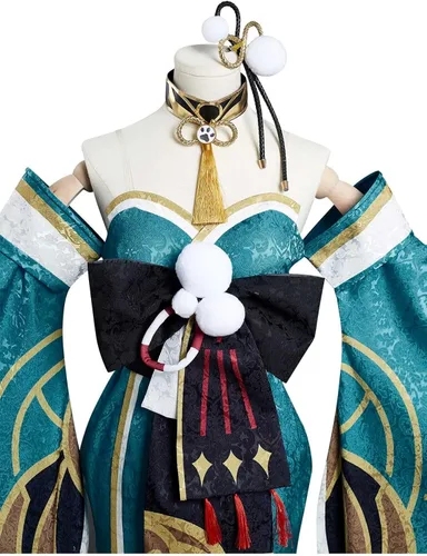 Vista 5 de Wolancy Genshin Impact Noelle Hu Tao Venti - Disfraz de Halloween para mujer