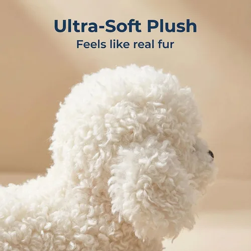 Vista 4 de CU-MATE Juguetes de peluche para perros de 12 pulgadas, simulación, realista y realista, suave, juguetes de peluche hechos a mano, regalo para niños
