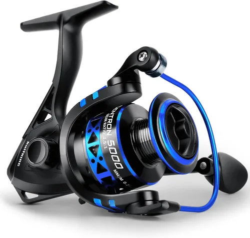 Vista 12 de KastKing Centron & Centron Lite Carretes Giratorios, Tamaño 500 es Perfecto para Pesca en Hielo, Hasta 17.5 lbs de Arrastre Máximo, Relación