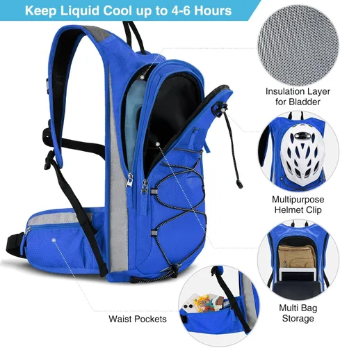 Vista 2 de NOOLA Mochila de hidratación de 3 litros, mochila de agua aislada, mochila de senderismo con vejiga de agua, mochila de agua ligera para senderismo