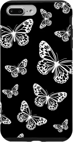 Vista 12 de Cute White Butterflies Black Background Case for iPhone 17
