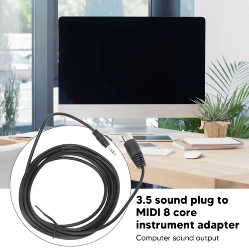 Vista 3 de Cable macho DIN de 8 pines, 9.8 pies DIN 8 pines a 0.138 in MIDI, enchufe macho DIN de 8 pines a cable de audio convertidor macho de 0.138 in