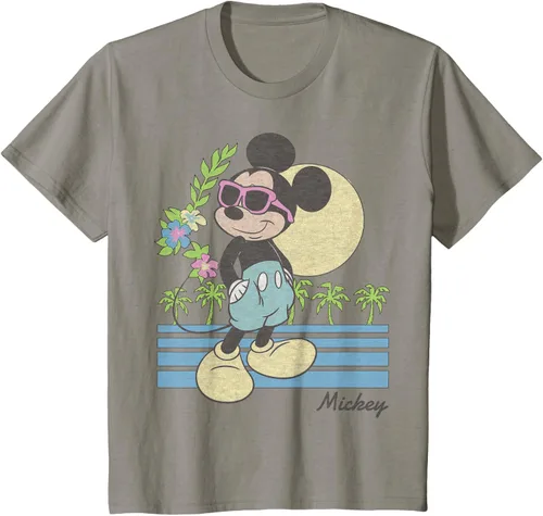 Vista 34 de Disney Mickey and Friends Mickey Retro Beach Camiseta S Gris Oscuro