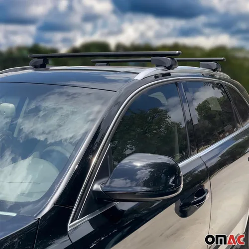 Vista 3 de OMAC Portaequipajes con cerradura para Porsche Macan 2015-2025, color negro, antirrobo, para viajes, kayak, canoa, surf, esquí, snowboard, camping