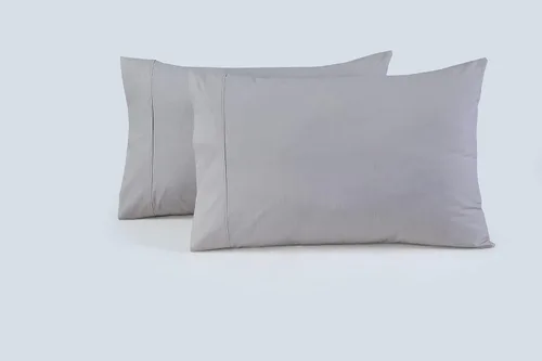 Vista 25 de Juego de 2 fundas de almohada 100 % percal de algodón, suaves y transpirables, tela ligera, tejido suave y aireado, para ella o él