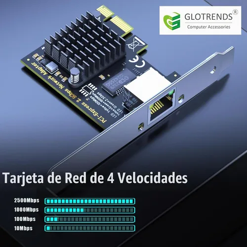 Vista 2 de GLOTRENDS LE8105 Tarjeta de red PCIe de 2.5 Gb, NIC Ethernet RJ45, perfil
