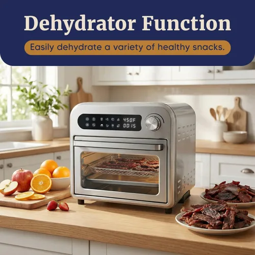 Vista 4 de Elite Gourmet EAF1010D Horno programable de encimera de convección con freidora de aire de 10 L, 8 ajustes de menú, controles de temperatura +