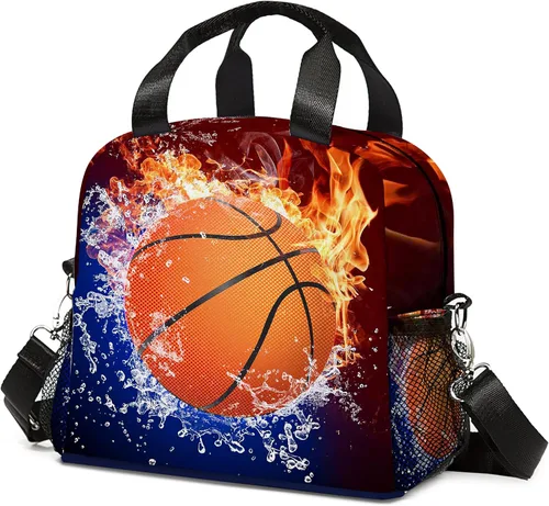 Vista 9 de Bolsa de almuerzo de fútbol con aislamiento, bolsa de comida de gran capacidad para niños, mujeres y hombres, bolsa enfriadora, impermeable, correa