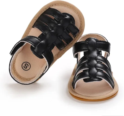 Vista 3 de LAFEGEN Sandalias de verano para bebés y niñas con 2 correas, suela suave, antideslizantes, zapatos de playa para bebés y niños pequeños, zapatos