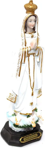 Vista 2 de 12" Virgen De Fátima Estatua Nuestra Señora de Fátima Figura de Resina JY47-12
