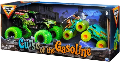 Vista 5 de Monster Jam Curse of The Gasoline Diecast Car - Paquete de 3