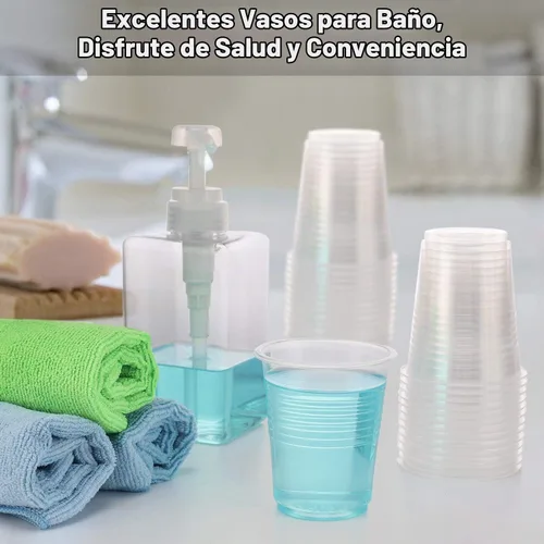 Vista 4 de Vasos de plástico transparente para fiestas, paquete de 100, 8 onzas cada uno