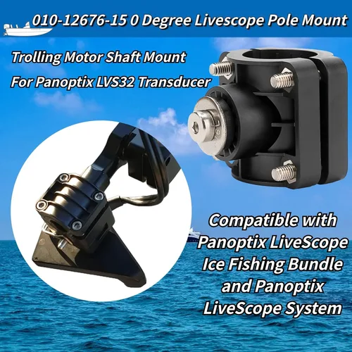 Vista 2 de 010-12676-15 0 grados Livescope Pole Mount para Panoptix LVS32 Transductor Soporte de eje de motor de arrastre para uso con paquete de pesca