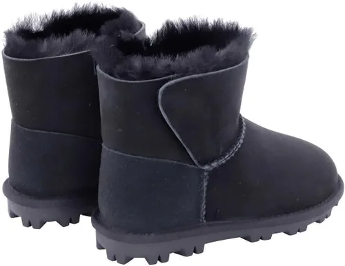 Vista 4 de Botas de piel de oveja para mujer (9, negro, numéric_9), Negro