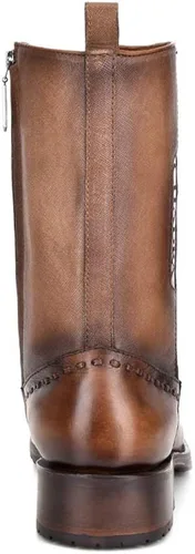 Vista 5 de Bota Hombre Cuadra en Piel Genuina con Cremallera Marrón