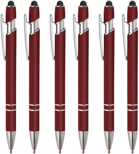 Vista 16 de Bolígrafos de tinta con punta de lápiz óptico con cuerpo de metal, punta media (0.028 in), bolígrafos de tinta de gel negra, 6 unidades, hogar, Negro