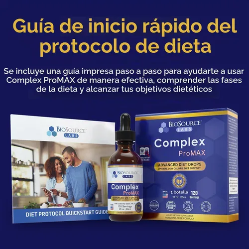 Vista 3 de BioSource Labs Complex ProMAX Premium Diet Drops (1 botella de 2 onzas)