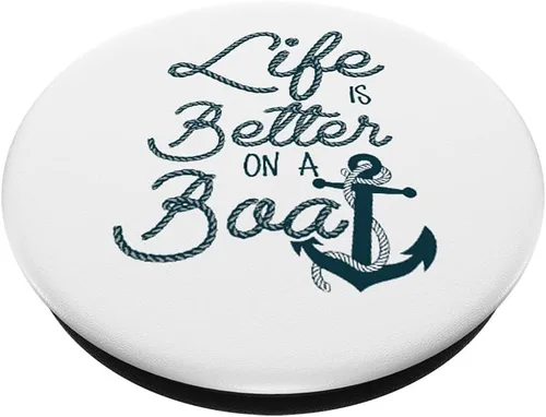 Vista 2 de Fun Life is Better on a Boat Cruising Lovers and Boaters PopSockets PopGrip: agarre intercambiable para teléfonos y tabletas