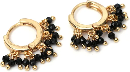 Vista 11 de Gempires Aretes de Cuentas de Piedras Preciosas Naturales de Cristal Ligeros Elegantes Hechos a Mano Joyería Hipoalergénica Chapada en Oro Diseño