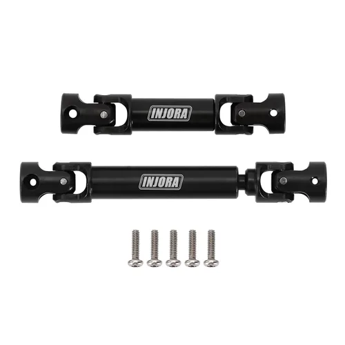 Vista 2 de INJORA Eje de transmisión de acero negro delantero trasero central con orificio en forma de D para TRX4M Defender Bronco 1/18 RC Crawler Upgrade