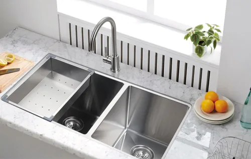 Vista 2 de Starstar Colador de acero inoxidable de 18" para fregadero de cocina