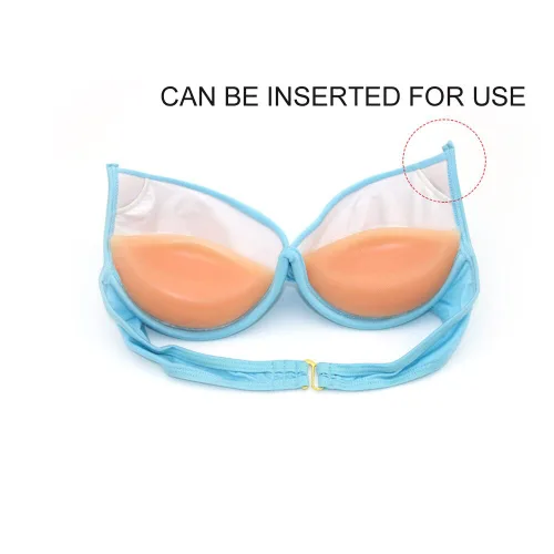 Vista 4 de Insertos de sujetador de silicona, almohadillas de brasier para realzar los senos, inserciones de gel impermeables, reutilizables, levantamiento