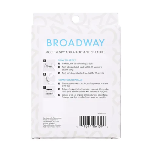 Vista 4 de Broadway - Juego de 5 pares de pestañas postizas de aspecto natural a dramático (01)