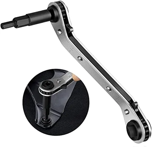 Vista 6 de Llave de trinquete Llave de servicio de trinquete 3/8 "a 1/4" para reparación de equipos de refrigeración con adaptador de bits