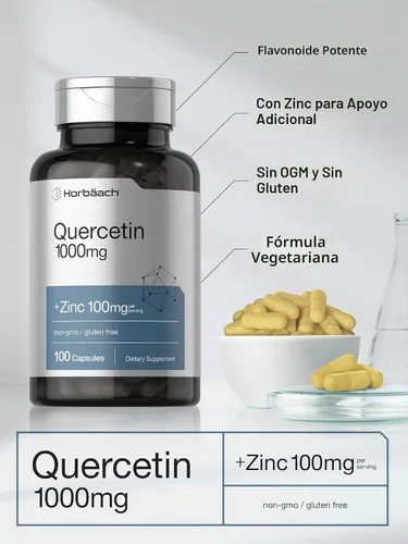 Vista 4 de Horbäach Quercetina 1000mg 100 Cápsulas con 100 mg de Zinc