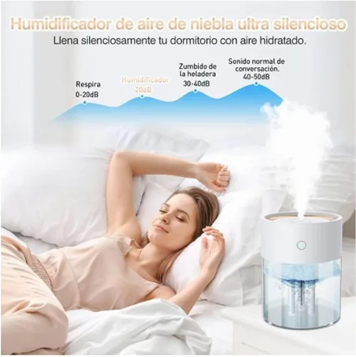 Vista 3 de Humidificadores para dormitorio, habitación grande, 2 L, difusor de aceite de llenado superior de niebla fría para guardería y plantas