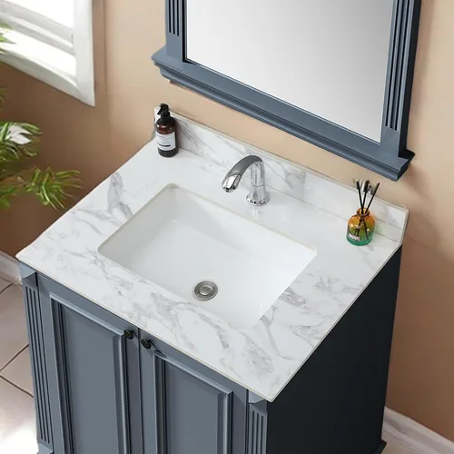 Vista 7 de Salpicaduras laterales para fregadero de baño de 22 x 4 pulgadas, tamaño universal para lavabo de baño, salpicaduras laterales de piedra