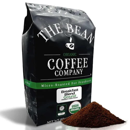 Vista 54 de The Bean Organic Coffee Company Mezcla africana, tostado medio, café molido, bolsa de 16 onzas, Café molido tostado orgánico