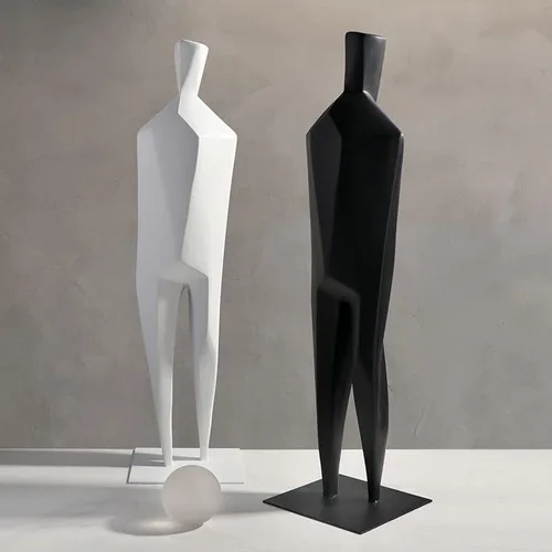 Vista 4 de Escultura de estatua de feng shui chino, estilo moderno y simple, figura abstracta, escultura, decoración de hotel, oficina, sala de estar, porche