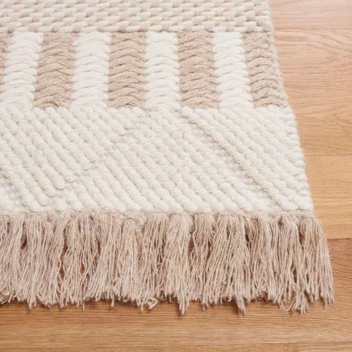 Vista 4 de SAFAVIEH Natura Collection - Alfombra de pasillo de 8 pies, color marfil y gris topo, diseño moderno, ideal para zonas de alto tráfico en pasillo