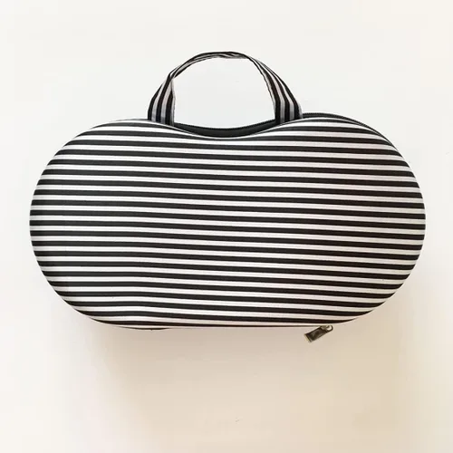 Vista 2 de Organizador de ropa interior, bolsa portátil para brasier, con funda de red, organizador de brasieres para viajes, bolsillos grandes, almacenamiento