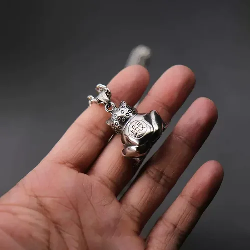 Vista 6 de FAZOVIN Collar de animales con colgante de águilaranabúhogatito con cadena de acero inoxidable de 23.6 pulgadas para hombres y mujeres