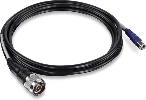 Vista 2 de Paquete de base magnética de montaje de antena dual TRENDnet RP-SMA hembra con cable de extensión RP-SMA macho, TEW-LB101 + enrutador inalámbrico
