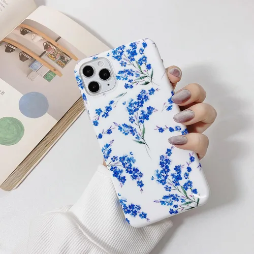 Vista 3 de J.west Funda floral para iPhone 11 Pro Max de 6.5 pulgadas, diseño de patrón de flores de TPU suave, parachoques a prueba de golpes para mujeres