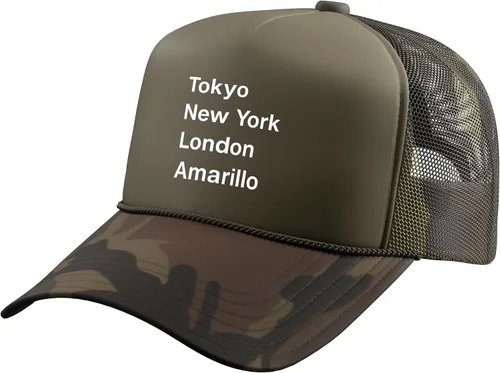Vista 6 de Divertido sombrero de camionero de Amarillo City con espalda de malla ajustable